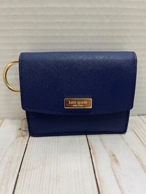 kate spade Saffiano Leather Keyring 7 slot Card Case. Change & ID pockets. EUC